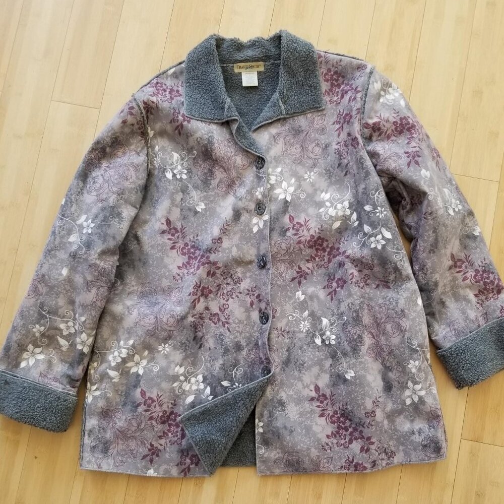 TravelSmith Woman's Jacket/Faux Suede w Plush Inside/Outerwear/L/button front